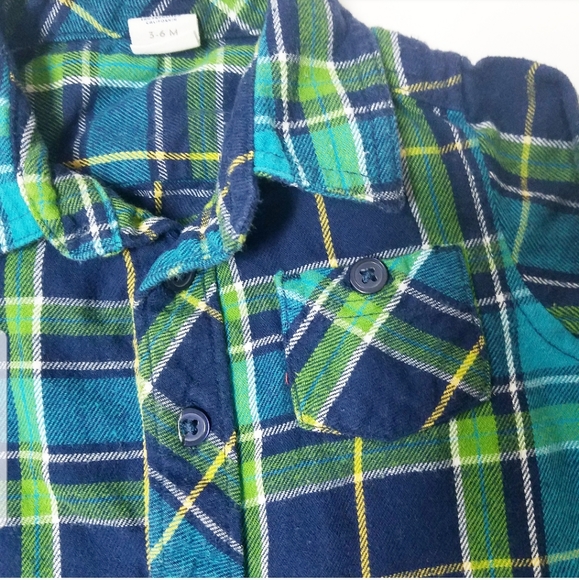 Navy Plaid Pattern Shirt - Picture 3 of 5